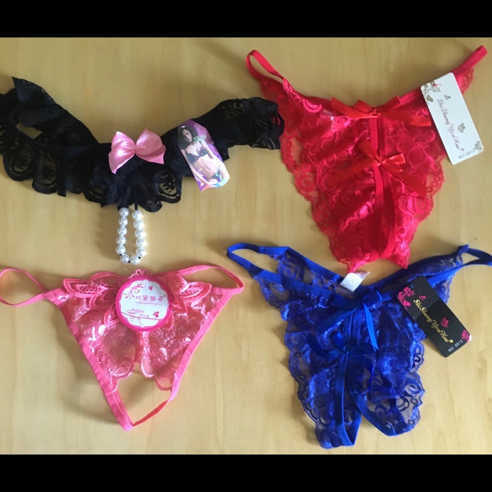 SPECIAL! FOUR Panties, open crotch, NWT, Sexy!